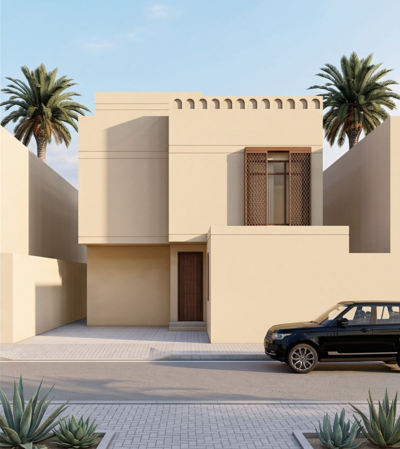 مثال بصري لواجهة سكنية في جدة